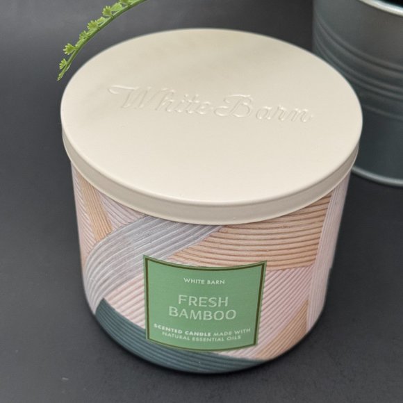 BBW Fresh Bamboo White Barn Bath & Body Works 3 Wick Candle - Picture 4 of 10
